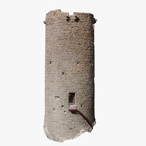 3D model Castle Tower Ruins Wall Scanned PBR