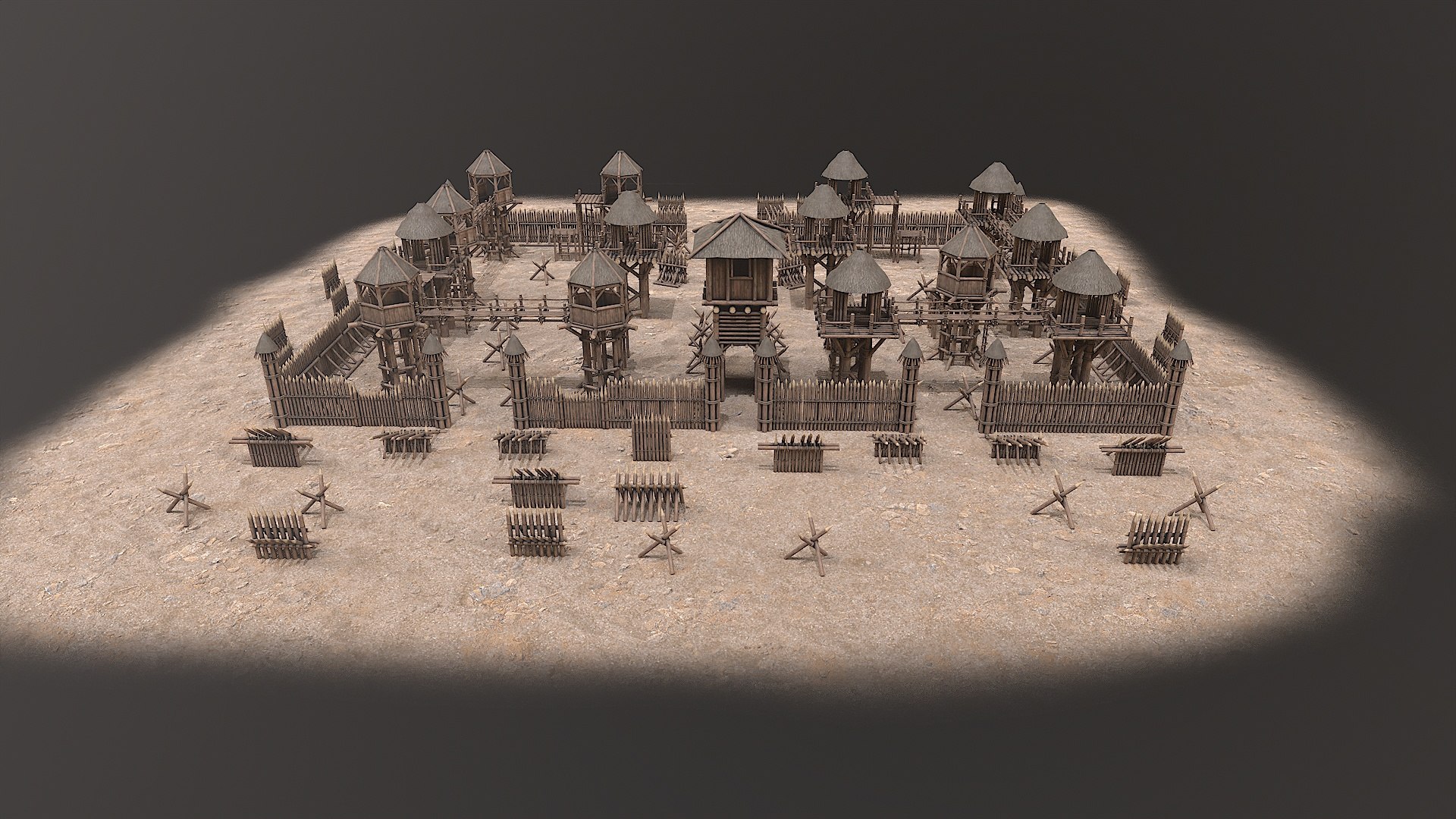 Medieval Wooden Castle Tower Fort Constructor 3D - TurboSquid 2359626