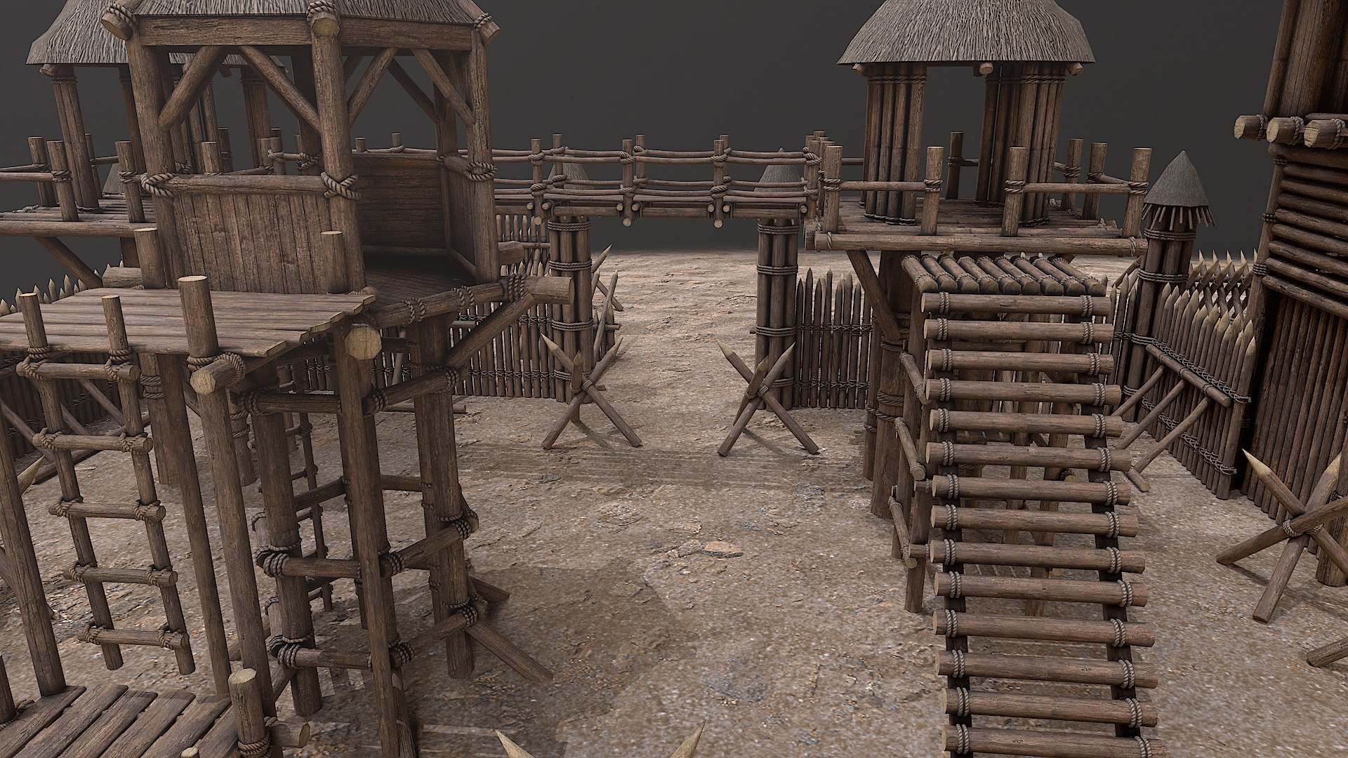 Medieval Wooden Castle Tower Fort Constructor 3D - TurboSquid 2359626