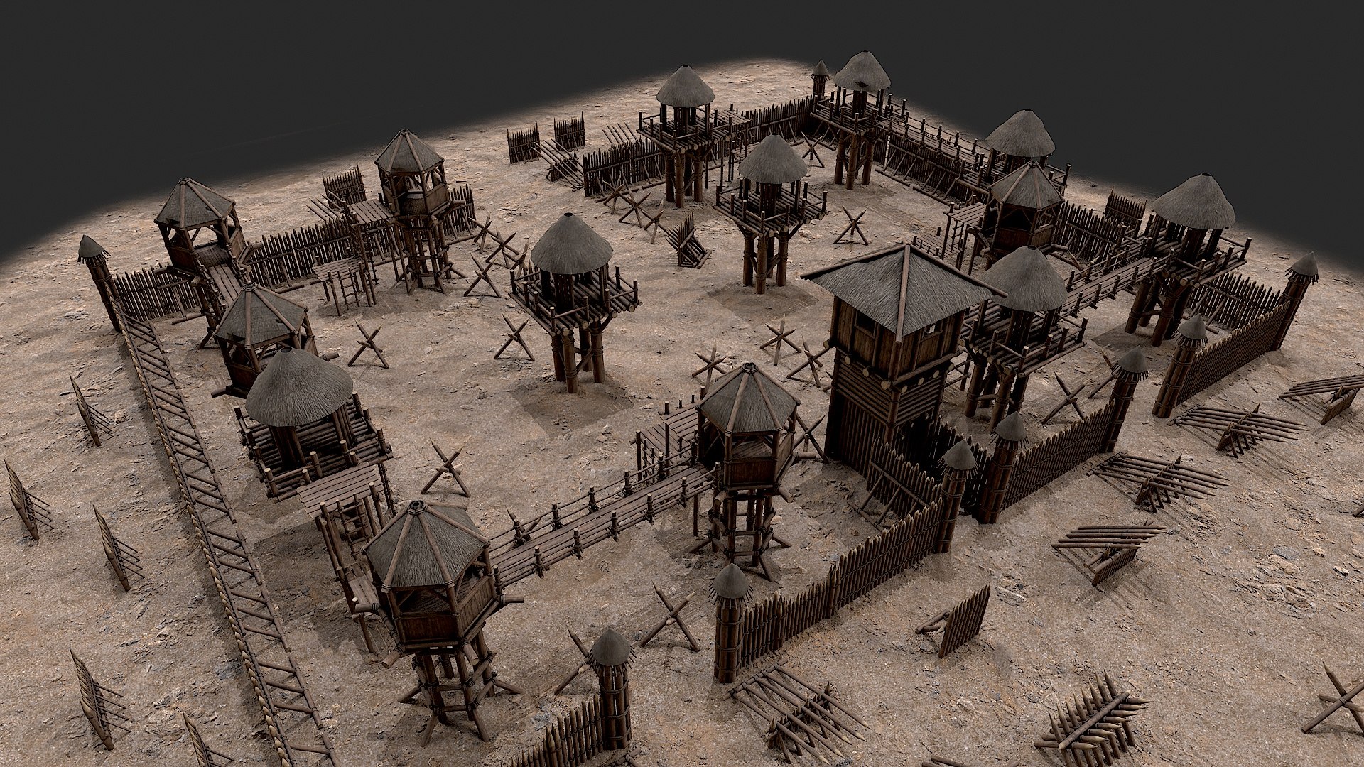 Medieval Wooden Castle Tower Fort Constructor 3D - TurboSquid 2359626
