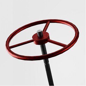dustrial Valve Handwheel with Threaded Spindle Mid Poly PBR 3D Model 3D model