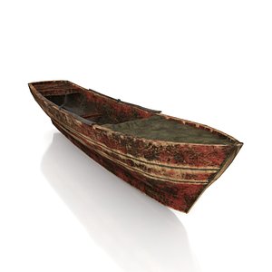 Old Medieval Rowboat 3D