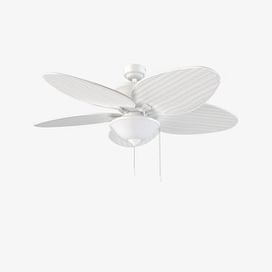 3D Solana White Pull Chain Indoor Outdoor Ceiling Fan PBR