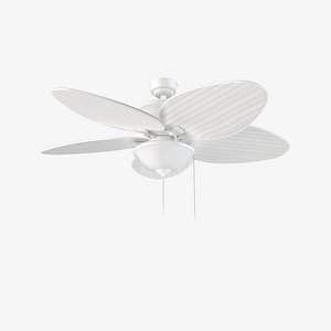 Solana White Pull Chain Indoor Outdoor Ceiling Fan PBR
