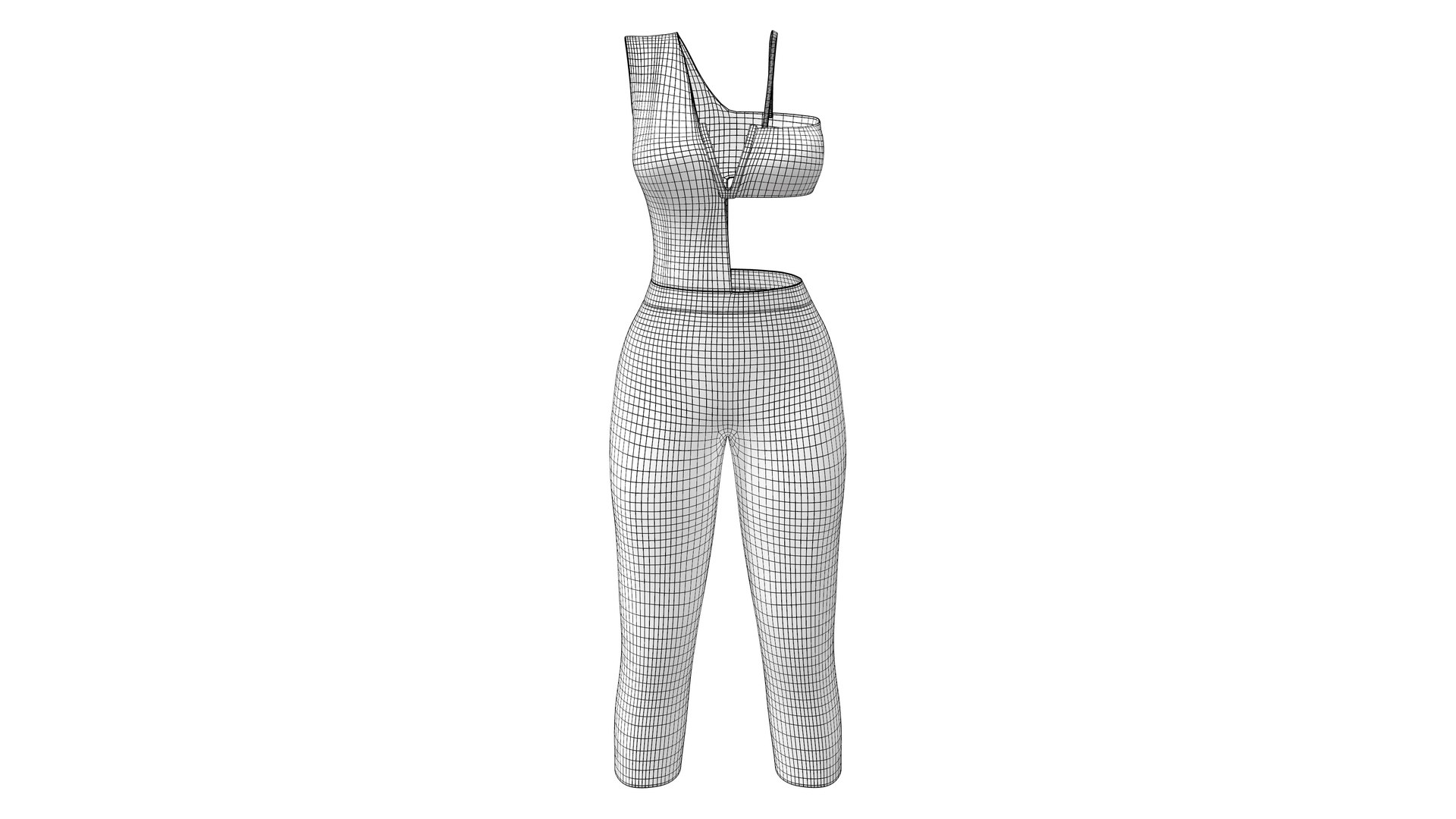 Side Cutout Red Jumpsuit With Gold V Chest 3D Model - TurboSquid 2074044