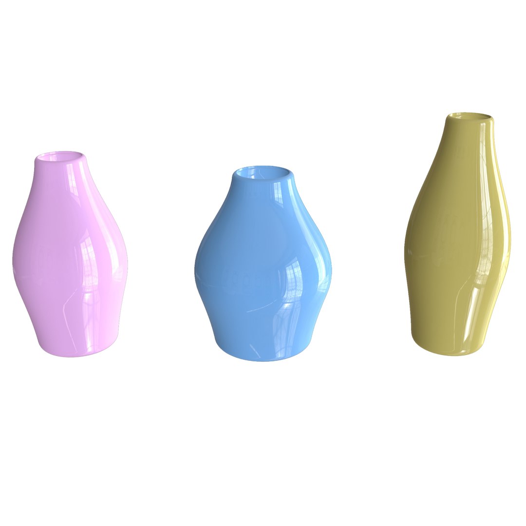 Vase Collection - 3 Porcelain Vases 3D - TurboSquid 2089068