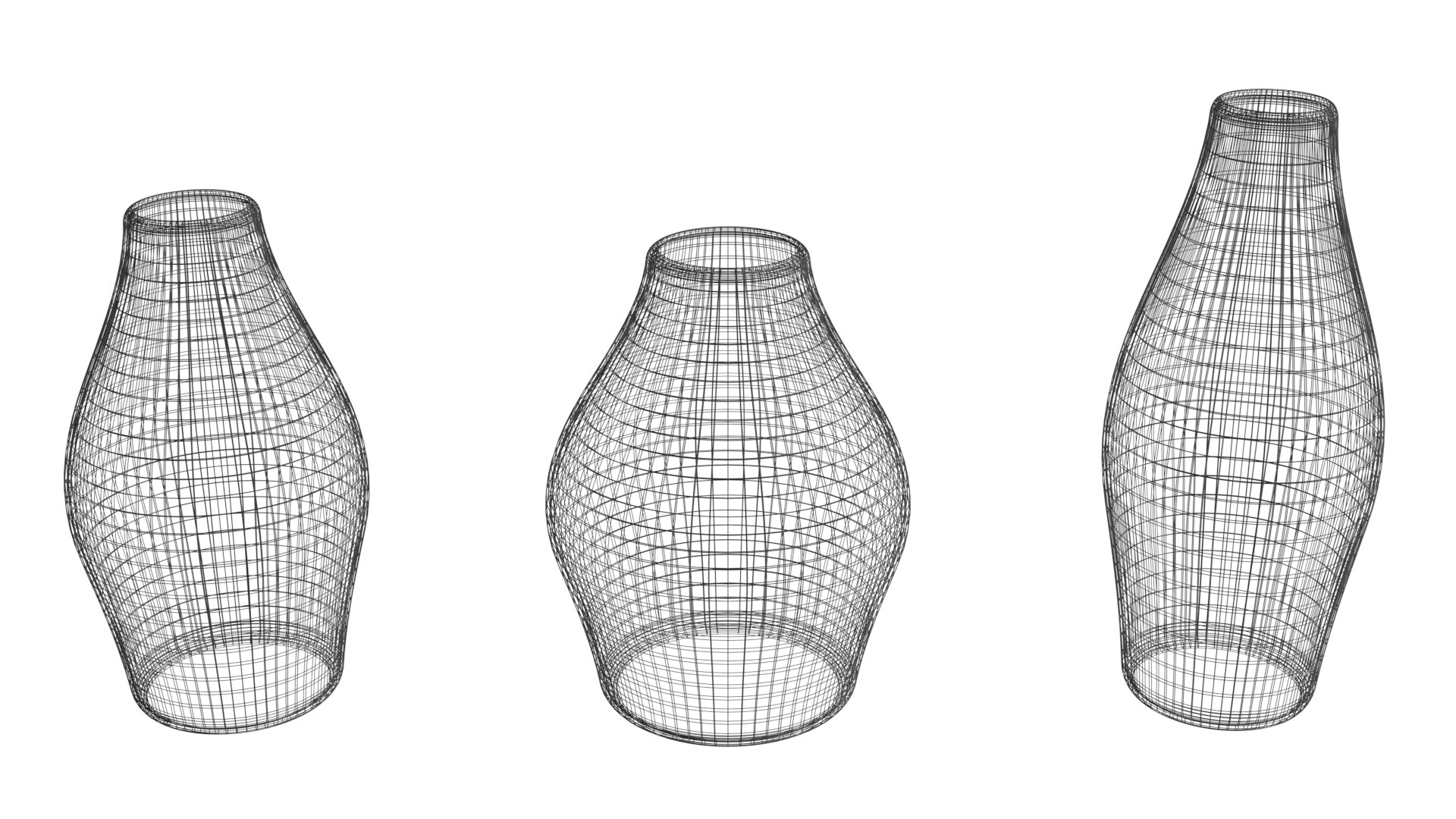 Vase Collection - 3 Porcelain Vases 3D - TurboSquid 2089068