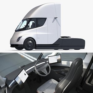 Tesla Semi Electric Truck White 3D