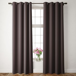 3D velvet grommet curtains