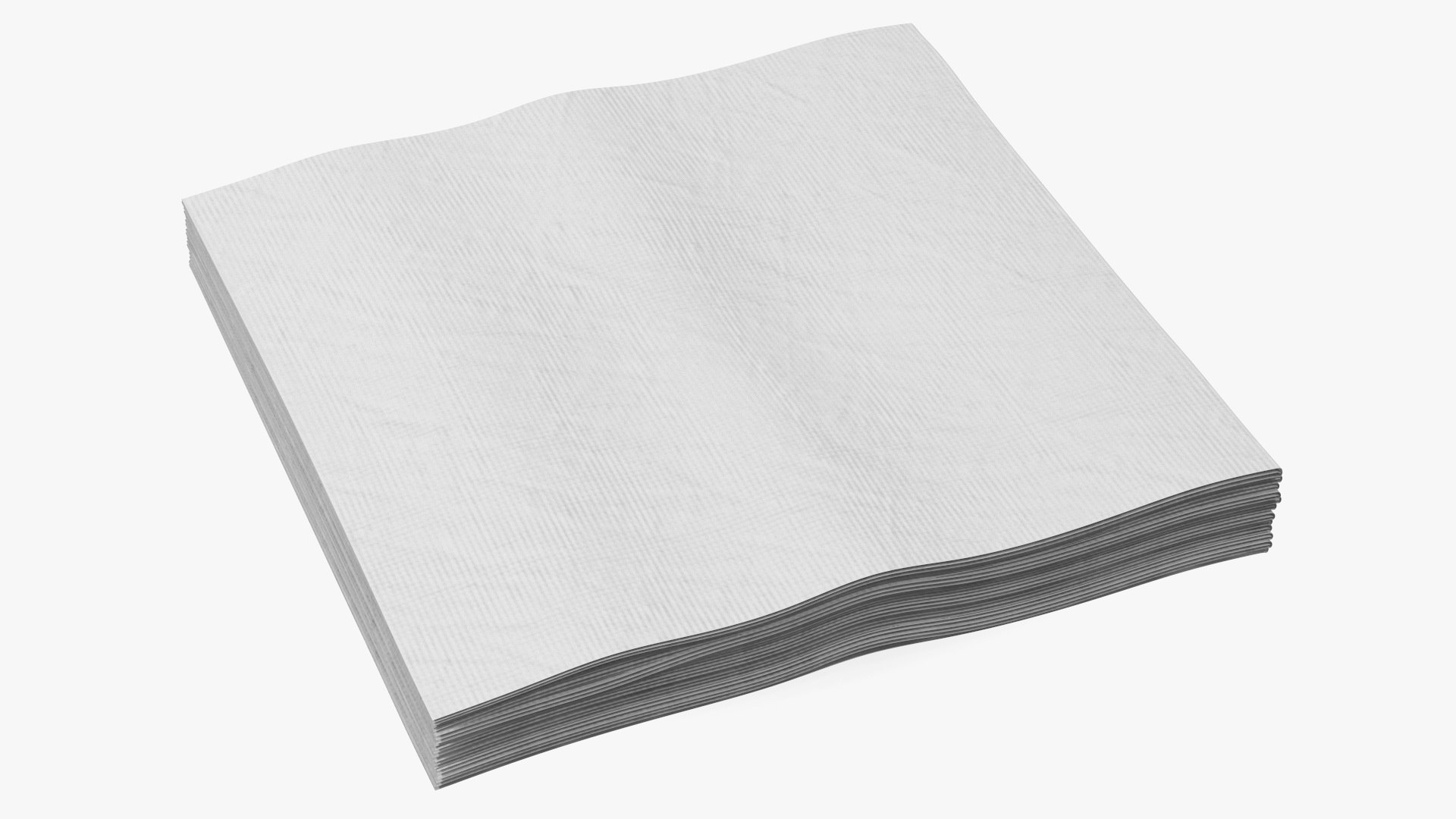 Stack of White Napkins 3D model preview