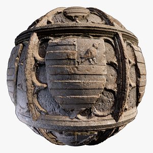 3D 4K Old Stone Wall Relief model
