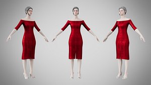 Dress 14 Crimson Velvet With Design