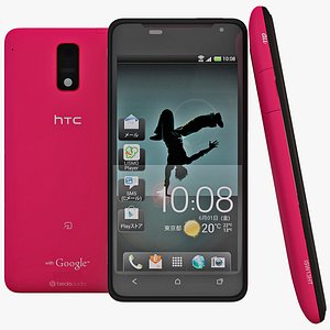 3d red htc j cell phone model