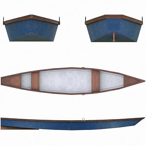 Painted Wooden Boat v6