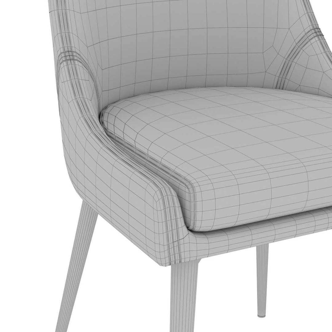3D Chair Gabrielle Upholstered Dining Model TurboSquid 1550182