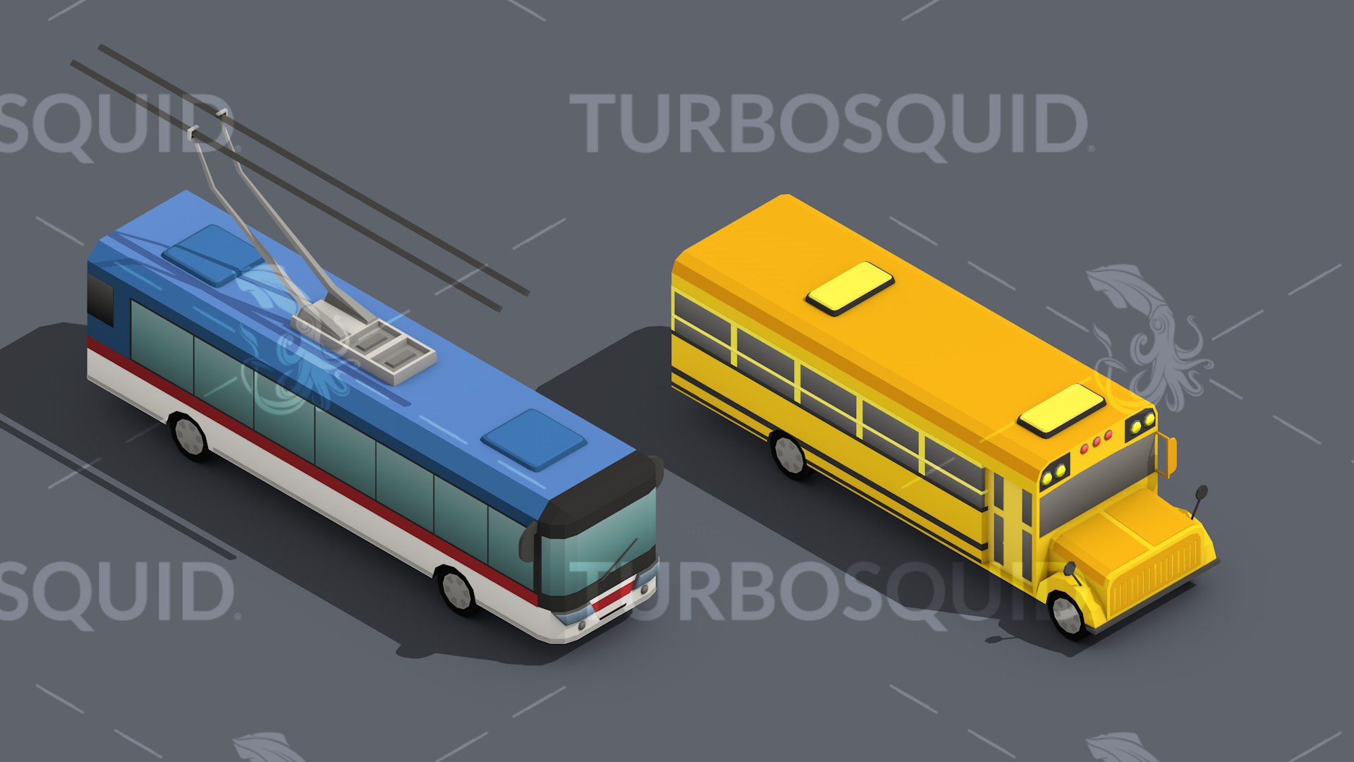 3D Low Poly Truck Pack 03 Isometric Model - TurboSquid 1722065