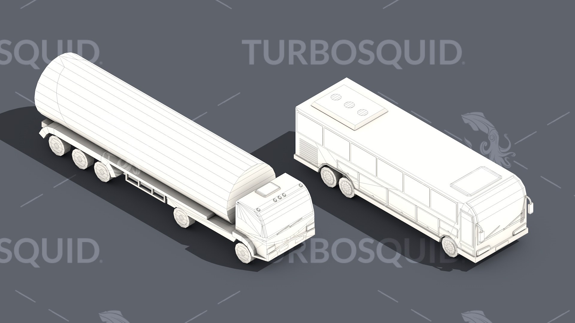 3D Low Poly Truck Pack 03 Isometric Model - TurboSquid 1722065