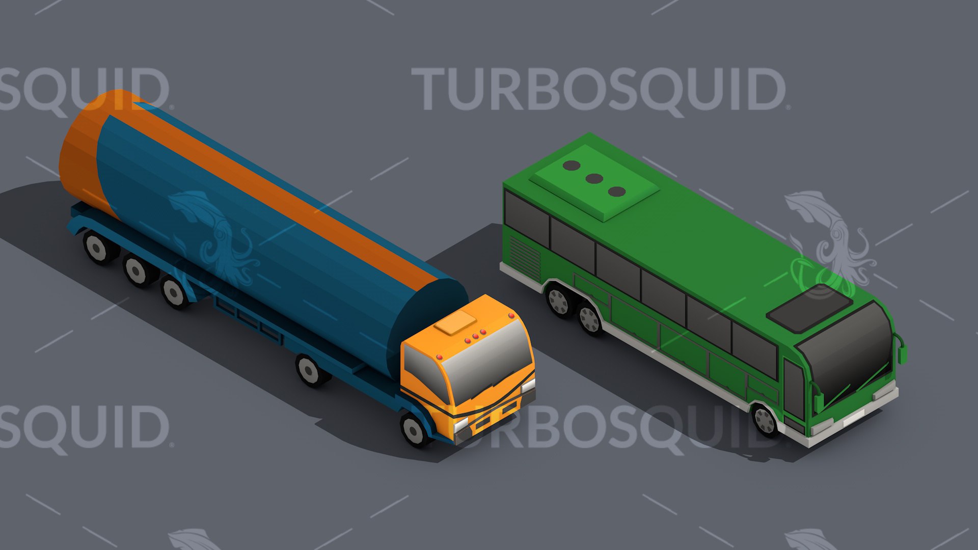 3D Low Poly Truck Pack 03 Isometric Model - TurboSquid 1722065