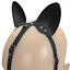 BDSM Black Leather Face Gag Strap Animal Ears