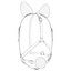 BDSM Black Leather Face Gag Strap Animal Ears
