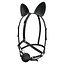 BDSM Black Leather Face Gag Strap Animal Ears