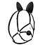 BDSM Black Leather Face Gag Strap Animal Ears