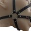 BDSM Black Leather Face Gag Strap Animal Ears