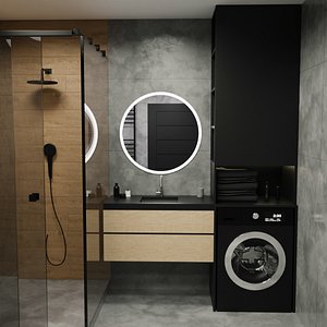 Modern Bathroom Interior 2 by Nikdox 3D model