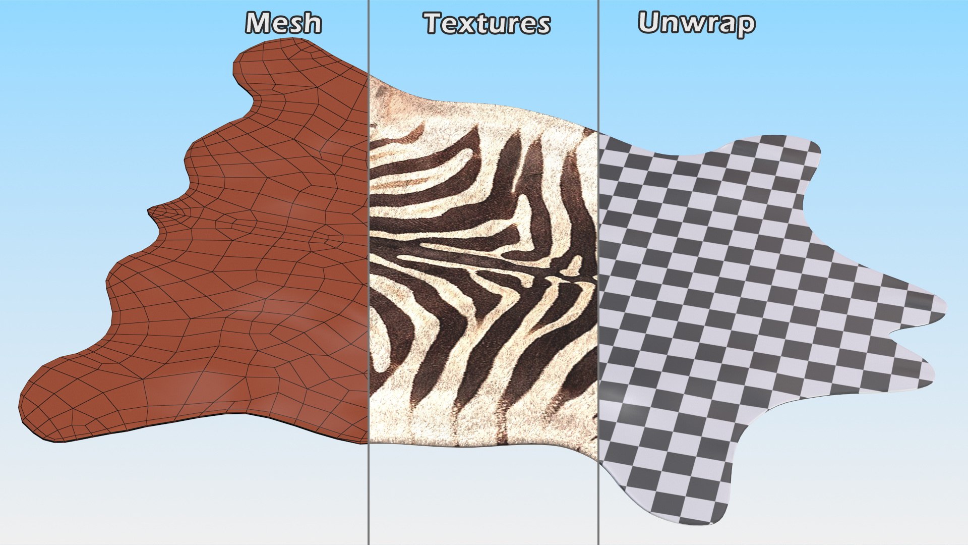 3D Zebra Hide Rug https://p.turbosquid.com/ts-thumb/V1/GoAfEx/dN/zebrahiderug3dmodel013/jpg/1643784838/1920x1080/fit_q87/699633ee518036cbccbfb7134493f4859f640644/zebrahiderug3dmodel013.jpg