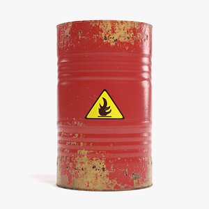 3D flammable barrel contains