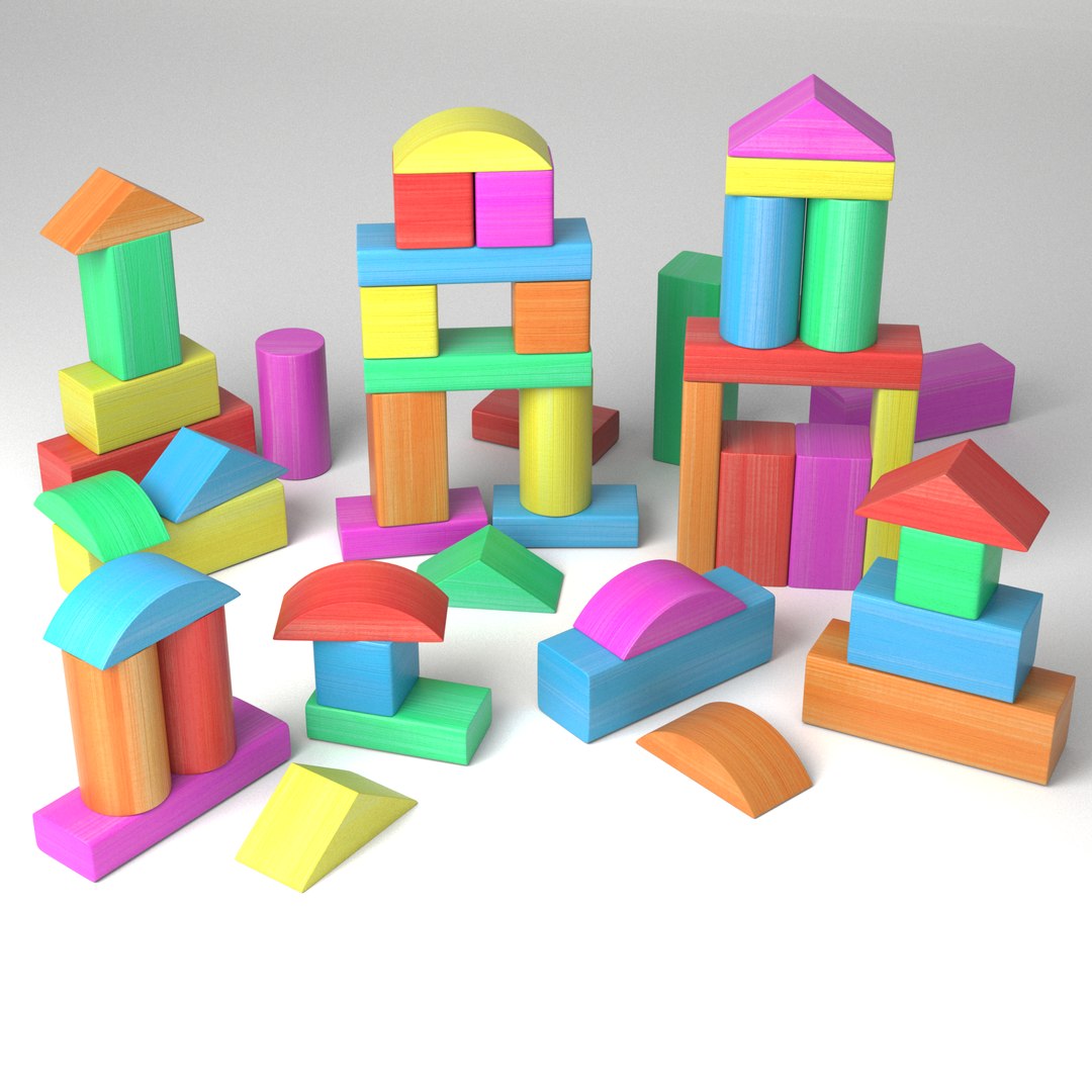 Building Wooden Blocks Model - TurboSquid 1942605