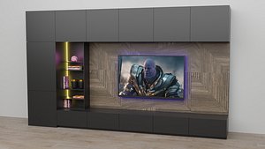 tv unit decors 3D model