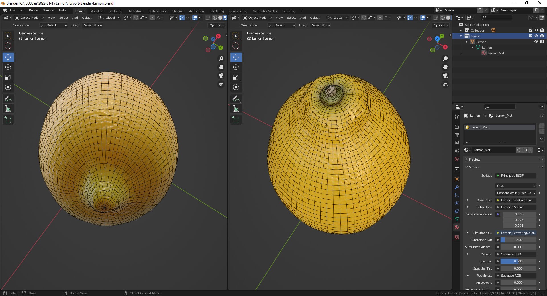 Lemon PBR Scan Retopo 3D - TurboSquid 1849374