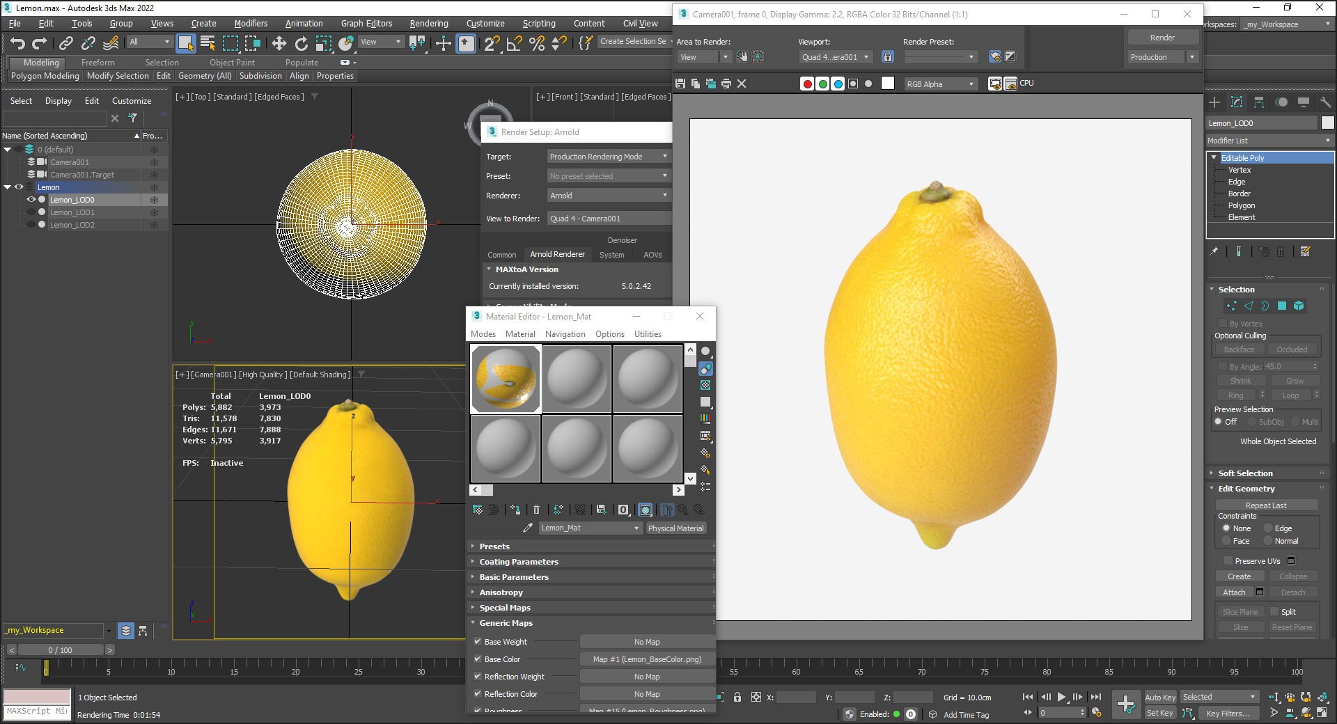 Lemon PBR Scan Retopo 3D - TurboSquid 1849374