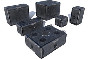 3D futuristic cargo storage crate