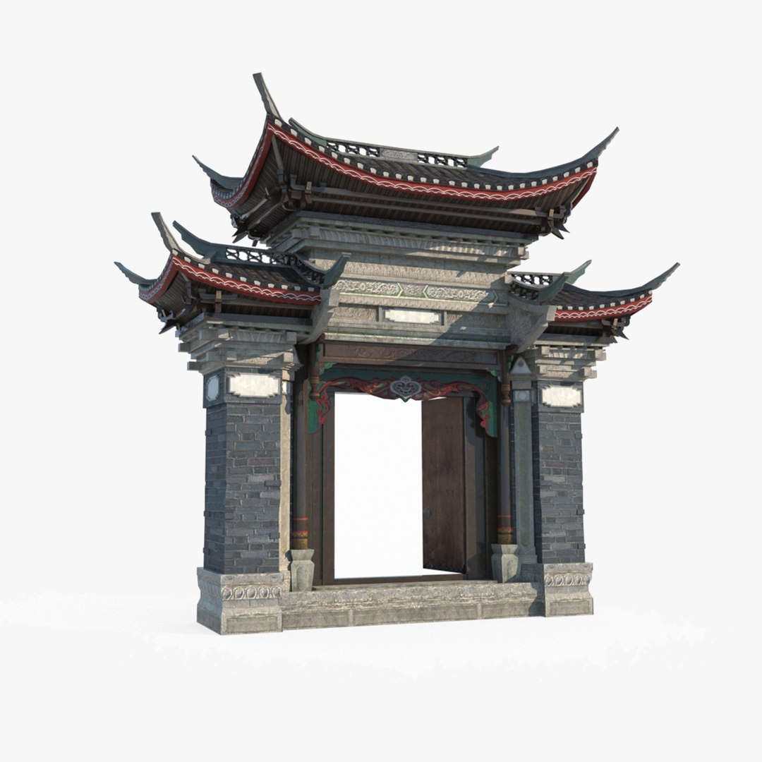 3D Courtyard Gate Of Ancient Asian Architecture - TurboSquid 2078414