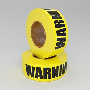 WARNING Tape Yellow 3D