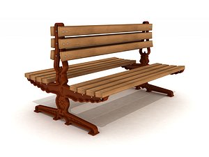 3D model outdoor bench
