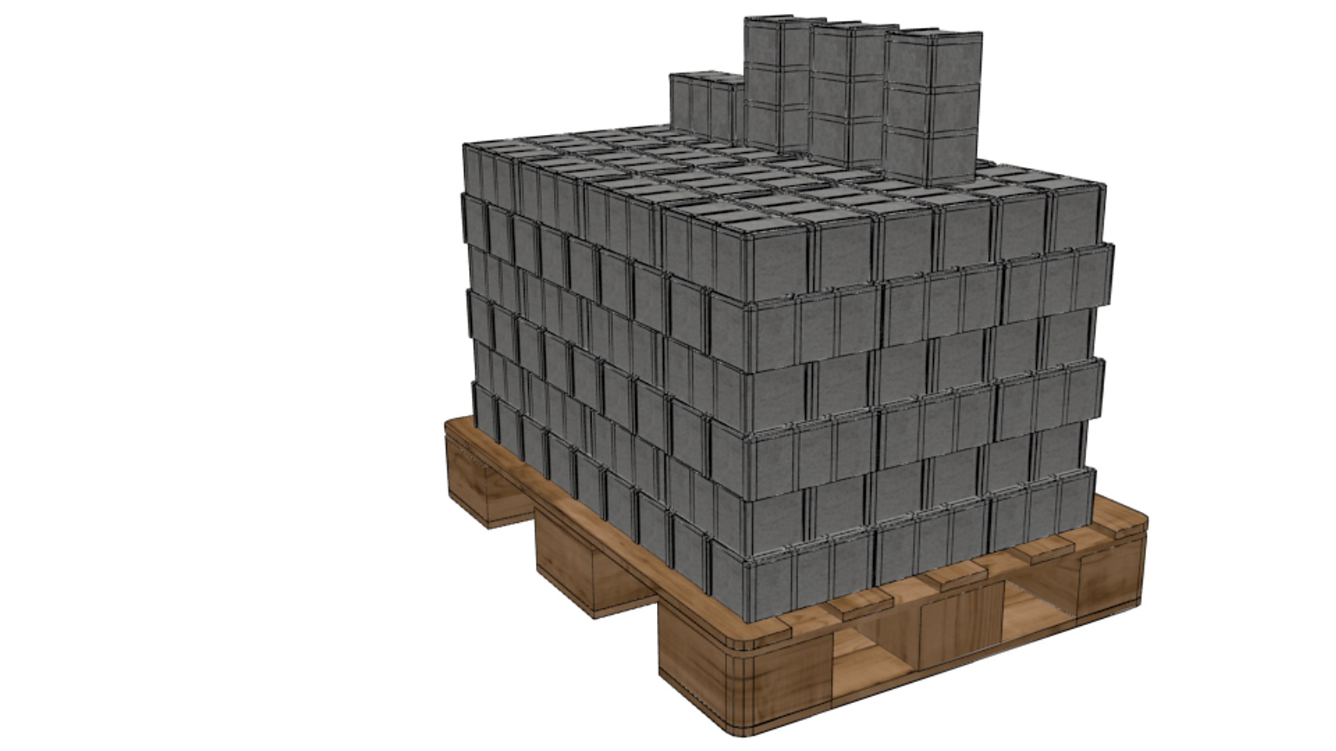 Palletized Blocks 3D Model - TurboSquid 1363703