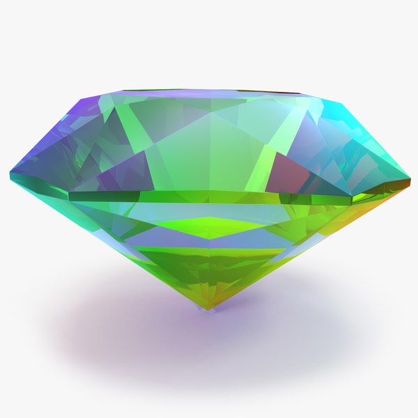 3D Asscher Cut Mystic Topaz model