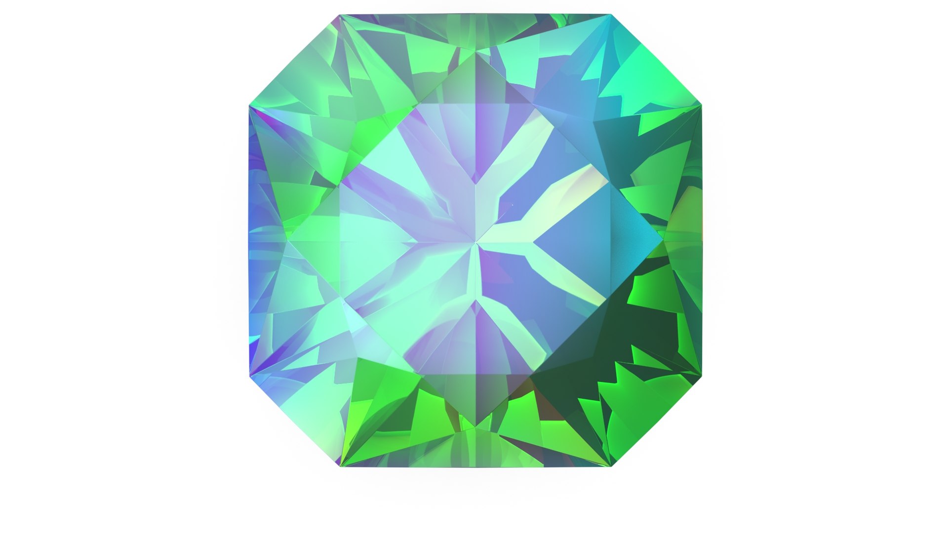 3D Asscher Cut Mystic Topaz Model - TurboSquid 1851368