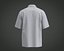 3D Mens cuban collar shirt with flap pocket model