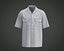 3D Mens cuban collar shirt with flap pocket model