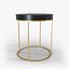 Knight Side Table - Round Black and Brass End Table
