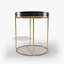 Knight Side Table - Round Black and Brass End Table