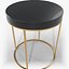 Knight Side Table - Round Black and Brass End Table