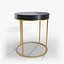 Knight Side Table - Round Black and Brass End Table