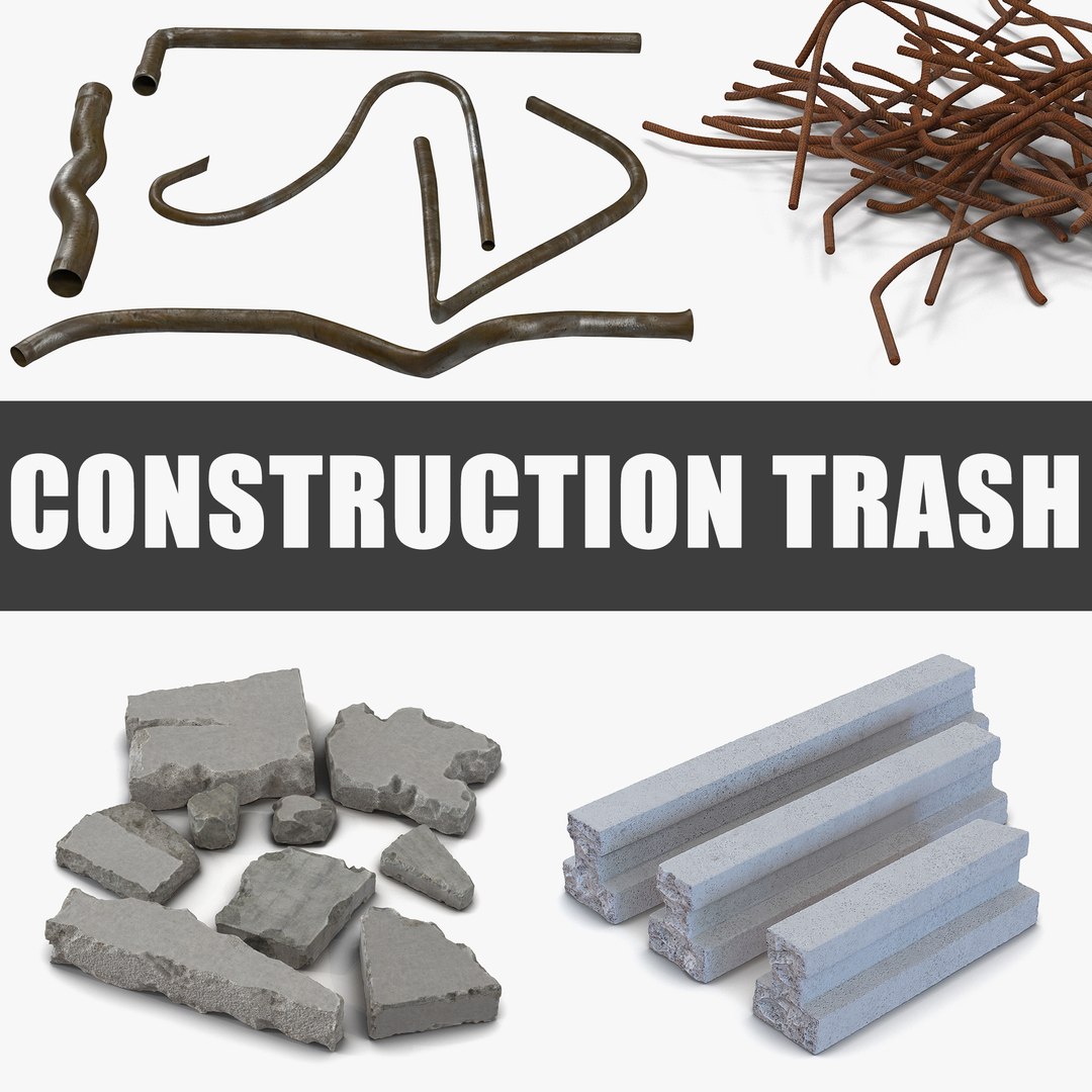 Construction Trash 3D Models Collection 3D model preview