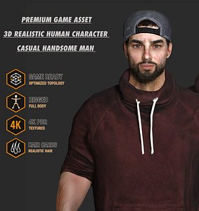 AAA REALISTIC MALE HUMAN CHARACTER - Game Ready Rigged 4K PBR