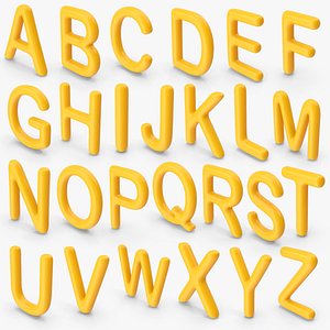 3D Orange Alphabet